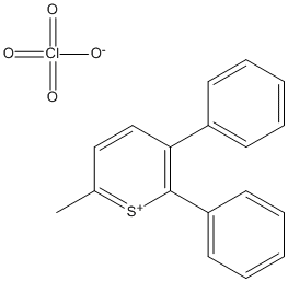Molecular Structure of 109749-77-1 (Thiopyrylium, 6-methyl-2,3-diphenyl-, perchlorate)